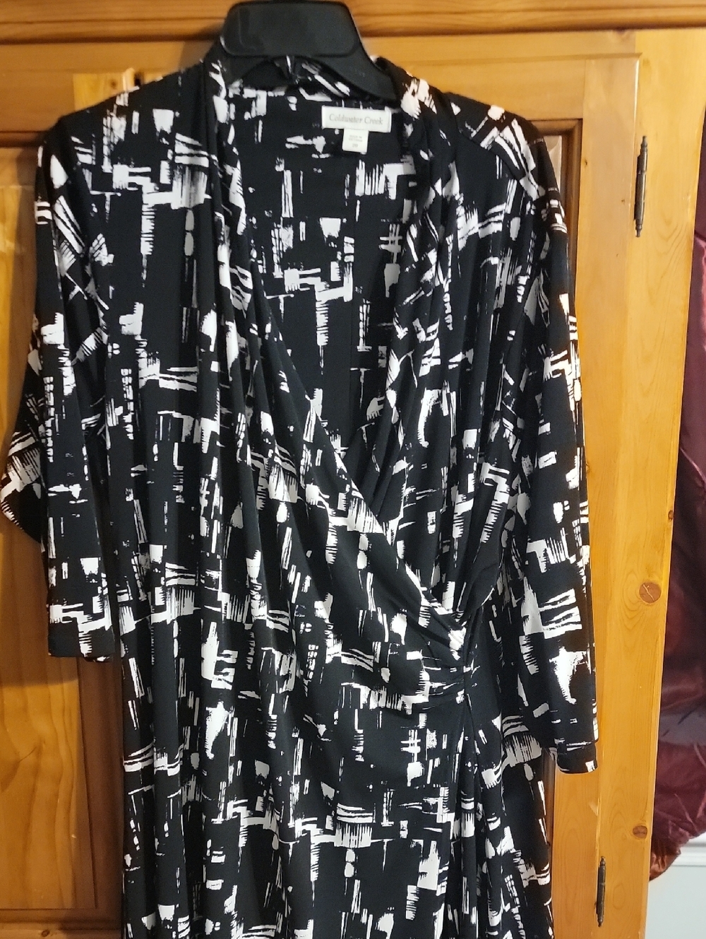 Coldwater Creek Black and White Abstract Print Dress